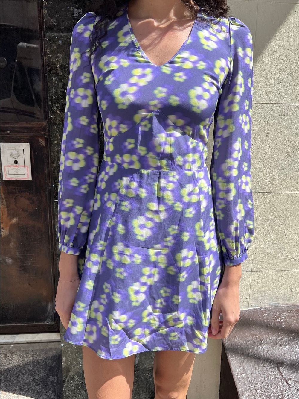 WRAY Mini Dress | Daisy Blur Print | Size S | Production Sample | Retail $245